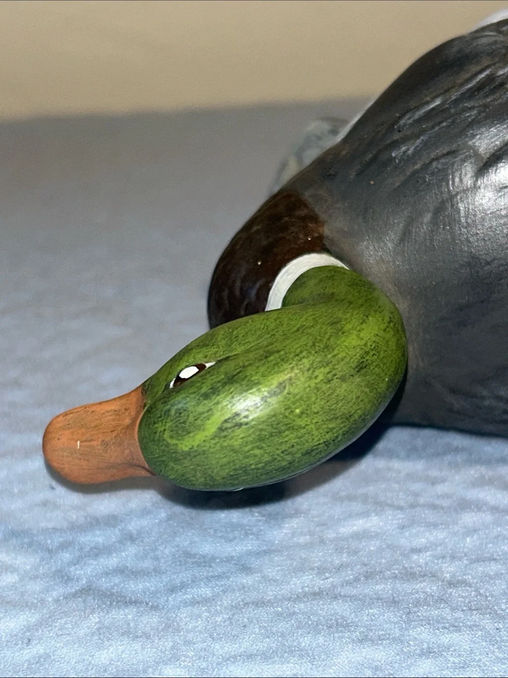 Ceramic Hand Painted Mallard Duck Standing on Rocks